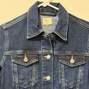 GAP Women's Dark Blue Jean Jacket XS Button Up Collared Denim